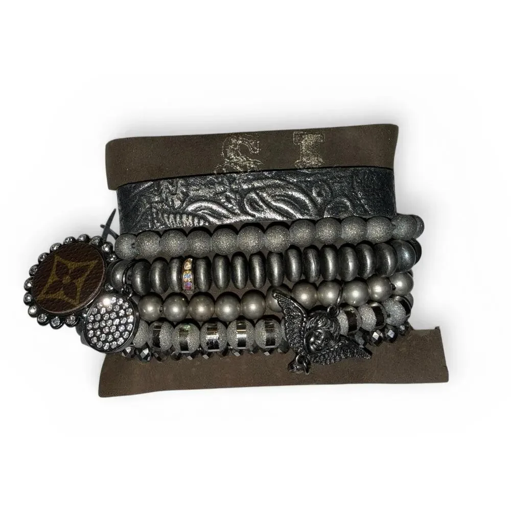 Sandra Ling Silver Bracelet Set New Upcycled - Picture 1 of 2